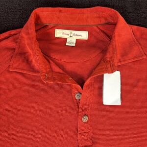 Tommy Bahama Red Long Sleeve Mens L Pullover Knit Polo Shirt